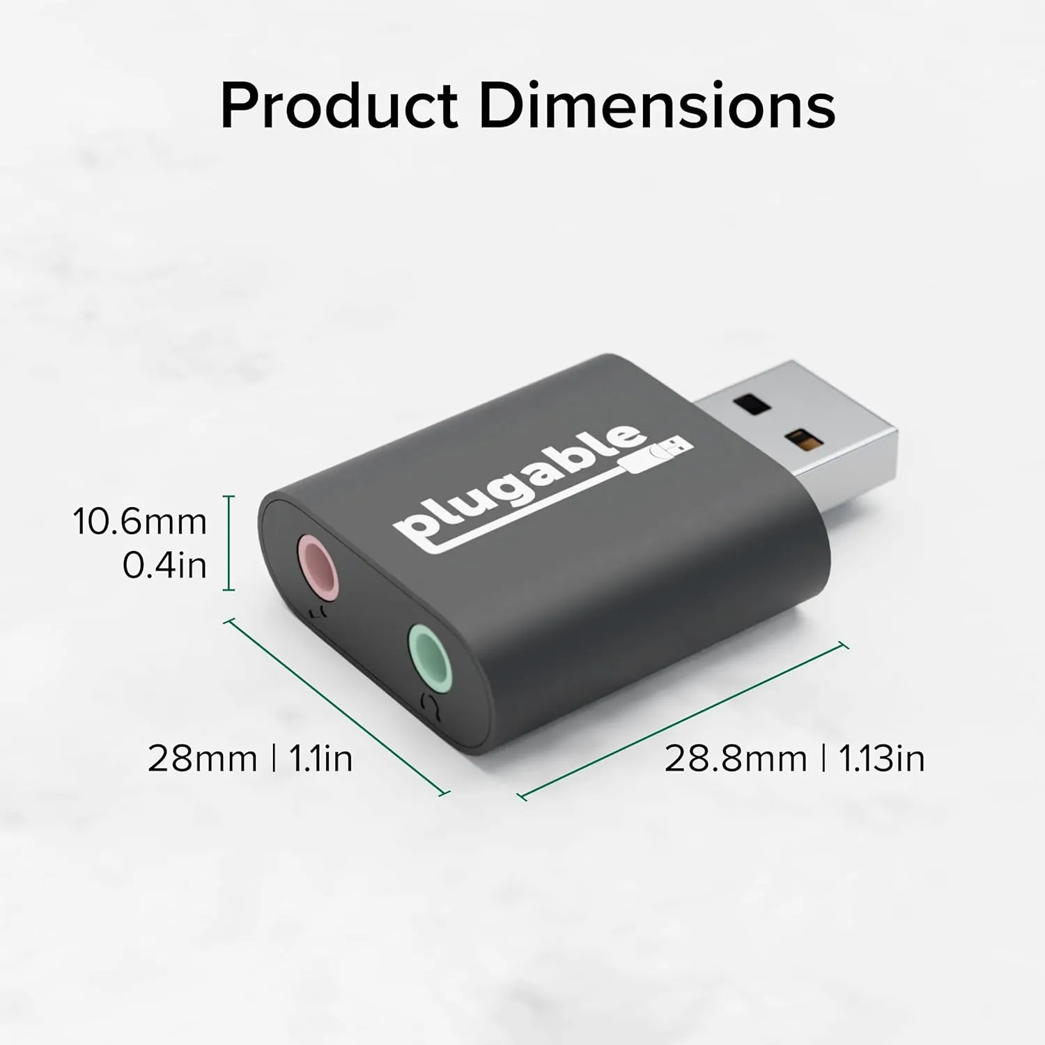 Plugable USB Audio Adapter with 3.5mm Speaker-Headphone and Microphone Jack, Driverless
