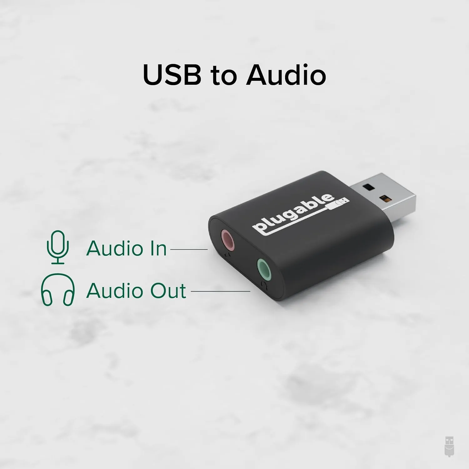 Plugable USB Audio Adapter with 3.5mm Speaker-Headphone and Microphone Jack, Driverless
