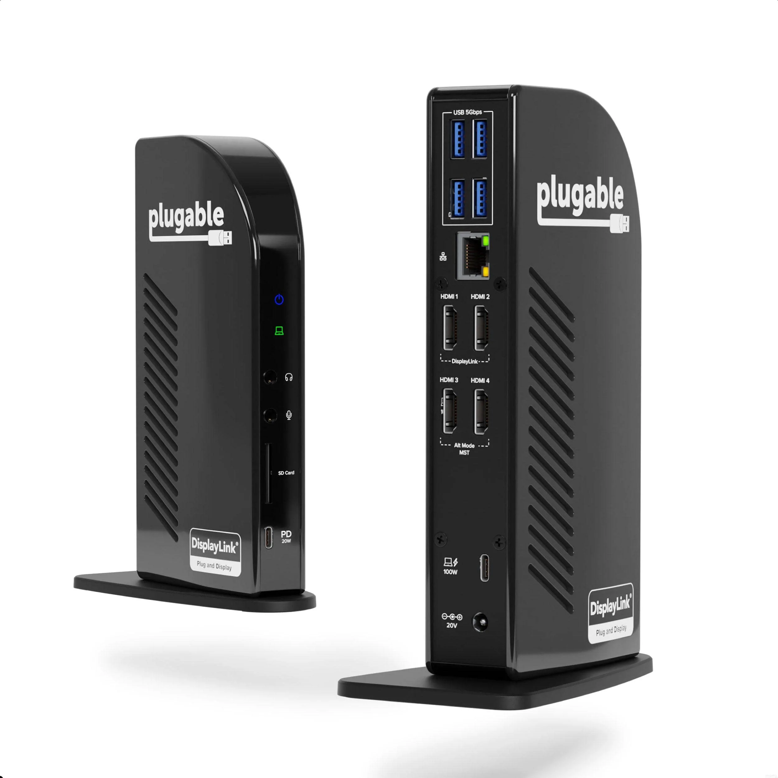 Plugable 14-in-1 USB C Docking Station | 4X HDMI Quad Dock with 100W Charging UD-3900C4