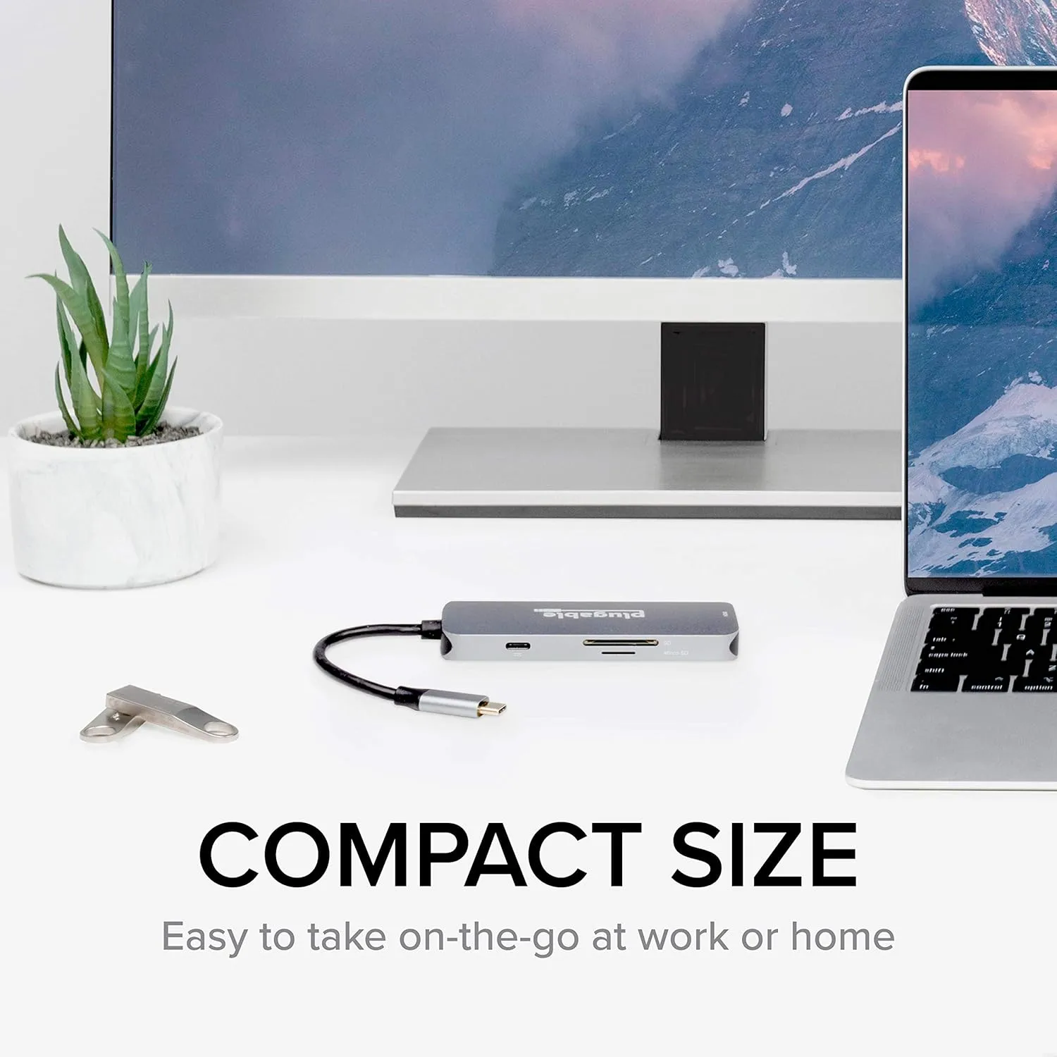 Plugable USB-C Hub 7-in-1, Driverless USB C Hub Compatible with Mac, Windows, Chromebook, USB4, Thunderbolt 4