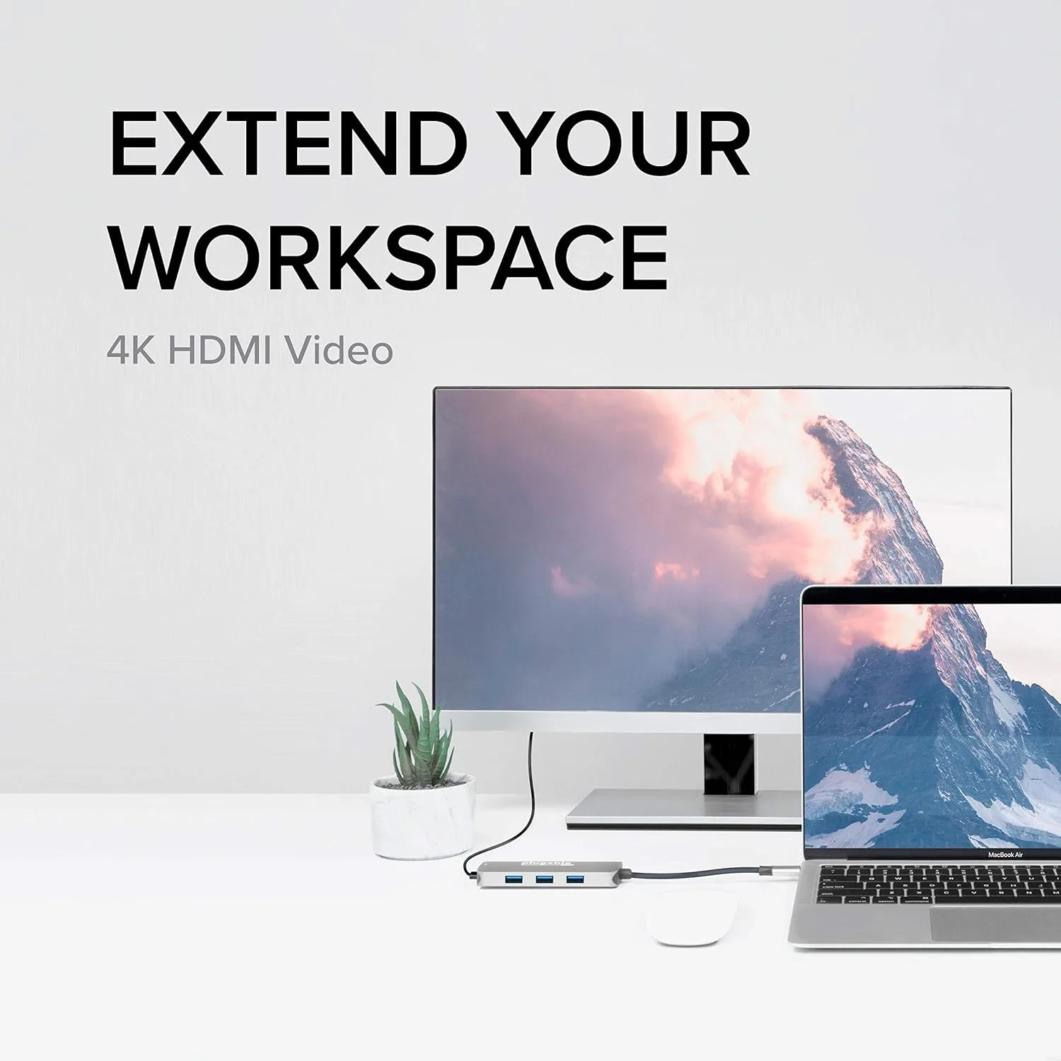 Plugable USB-C Hub 7-in-1, Driverless USB C Hub Compatible with Mac, Windows, Chromebook, USB4, Thunderbolt 4