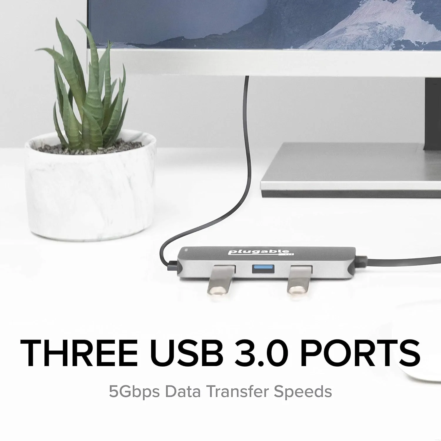 Plugable USB-C Hub 7-in-1, Driverless USB C Hub Compatible with Mac, Windows, Chromebook, USB4, Thunderbolt 4