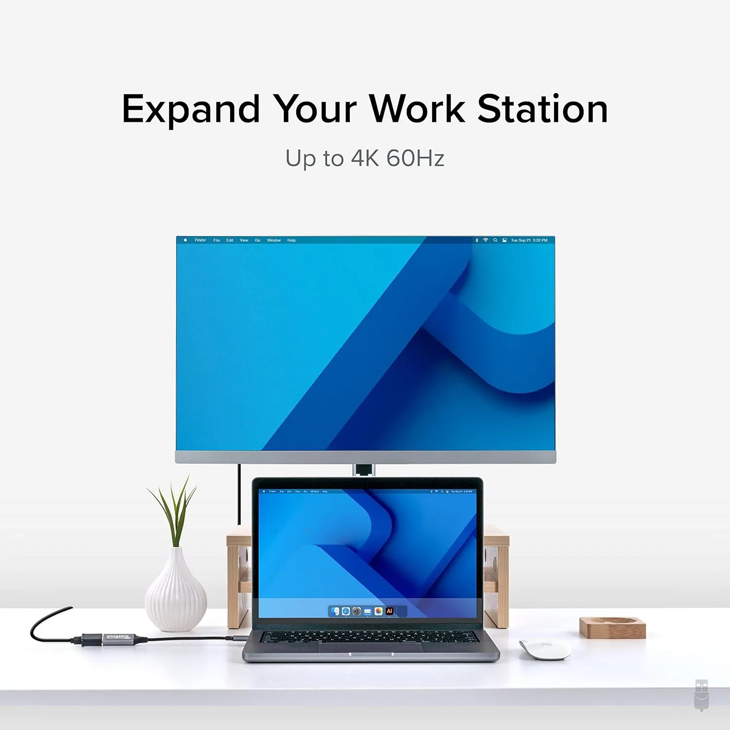 Plugable USB C to HDMI Adapter, HDMI 2.0, USB4 / Thunderbolt Adapter for 4K Monitor up to 4K 60Hz (USBC-HDMI) iPhone 15