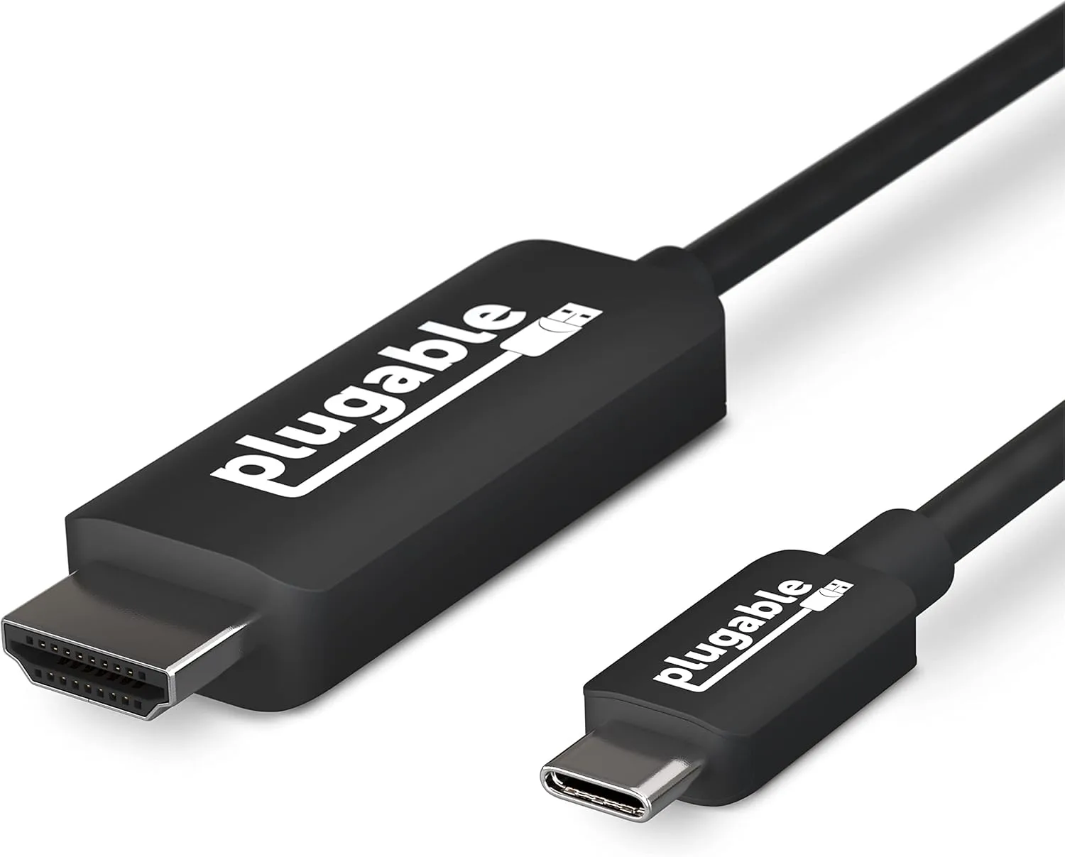 Plugable USB C to HDMI Cable 6ft / 1.8m, HDMI 2.0, USB4 / Thunderbolt Adapter for 4K Monitor
