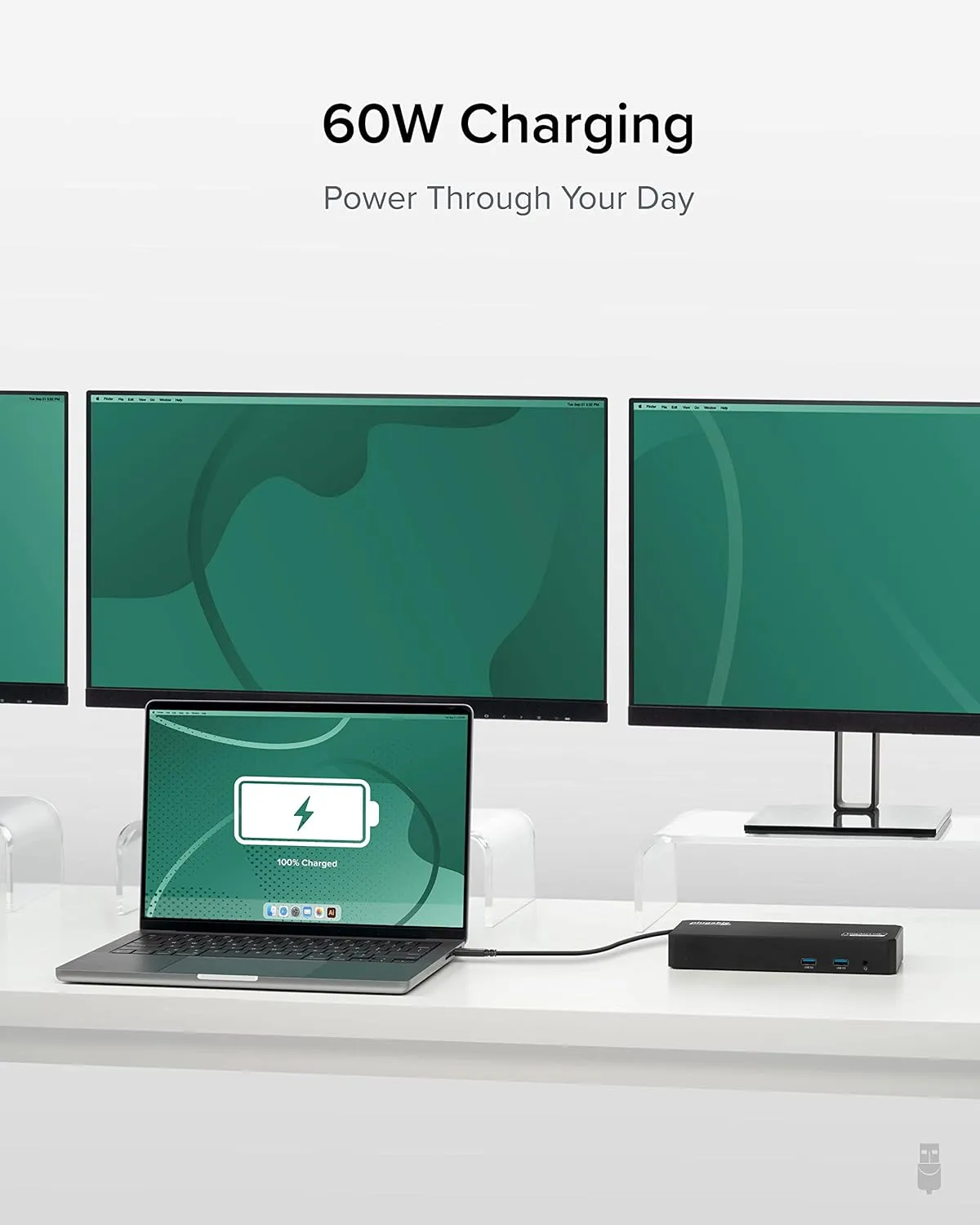 Plugable 12-in-1 USB C Triple Monitor Docking Station, Triple 4K Displays with 3X HDMI or 3X DisplayPort