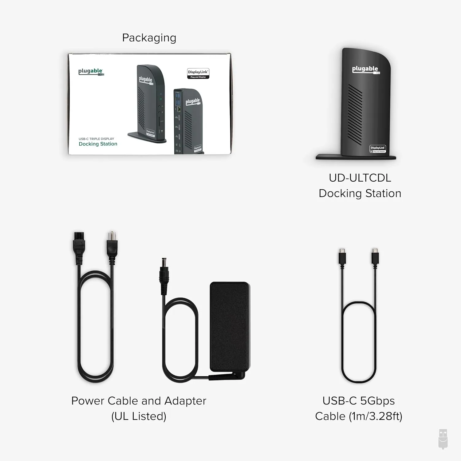 Plugable USB-C Triple Monitor Docking Station: 13-in-1 Laptop Dock with 100W Charging for Mac (DisplayLink Driver Required)