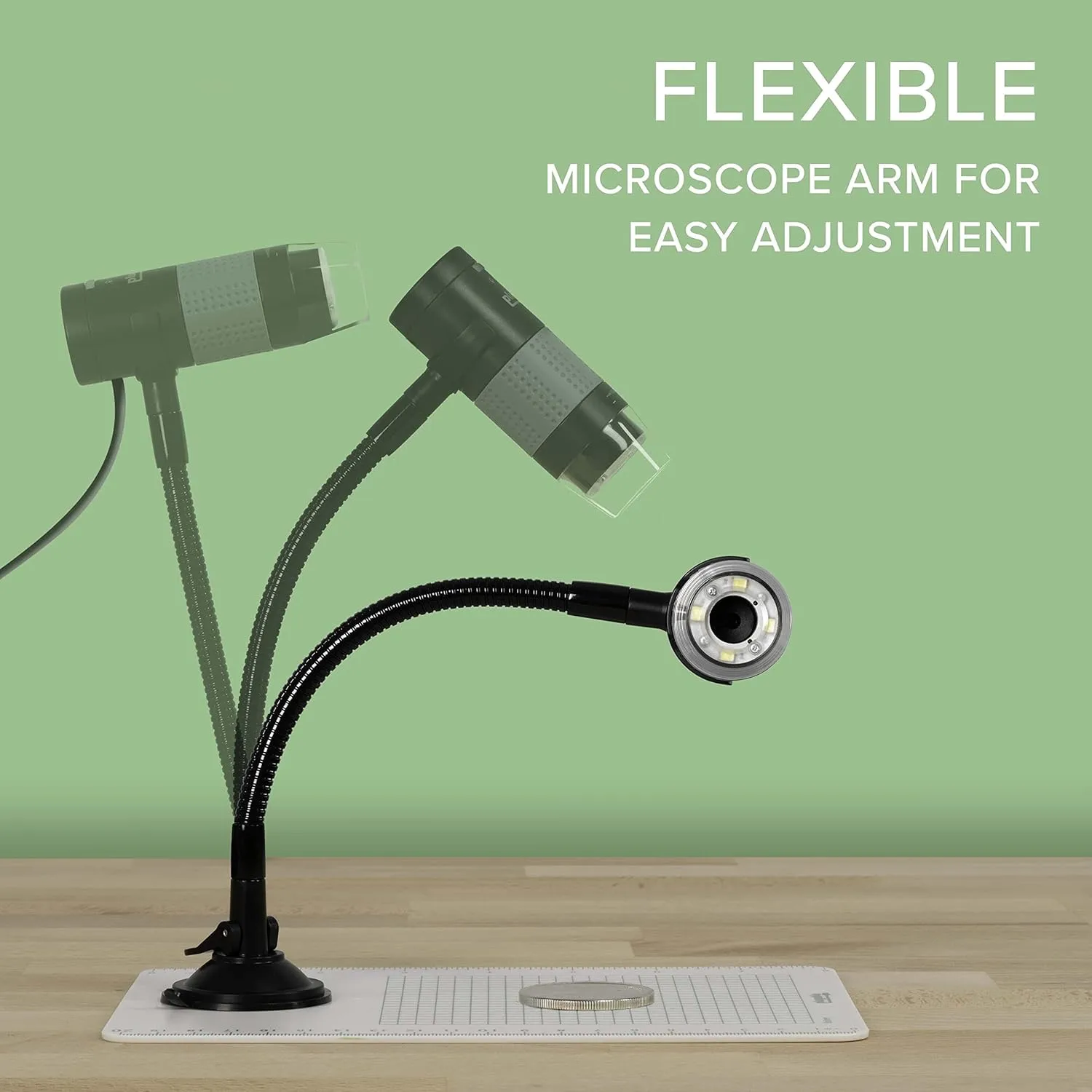 Plugable USB Digital Microscope 250x, 2MP Micro Camera with Flexible Arm Stand - Handheld USB & USB-C Microscope, Windows, Mac, ChromeOS, Linux, Android, iPad Compatible