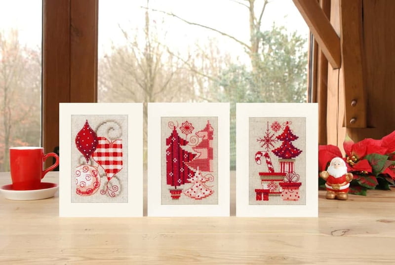 Biglietti di Auguri da ricamare a Punto Croce per Natale 3 pezzi Biglietti di Auguri da ricamare a Punto Croce per Natale 3 pezzi