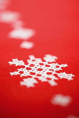 Centro Tavola 30x105 cm da Ricamare a Punto Croce Natale con Renna, 15256