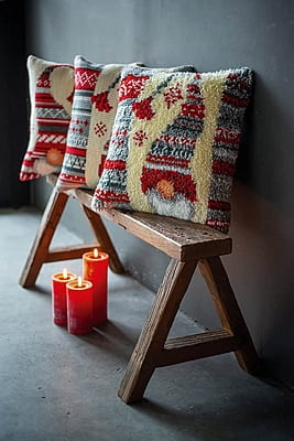 Kit Latch Hook Cuscino con Elfo Natale Kit Latch Hook Cuscino con Elfo Natale