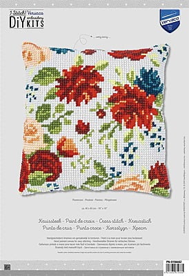 Cuscino Punto Croce Kit Peonie Three Cuscino Punto Croce Kit Peonie Three