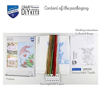 Runner Punto Croce prestampato con gnomi e renne Runner Punto Croce prestampato con gnomi e renne