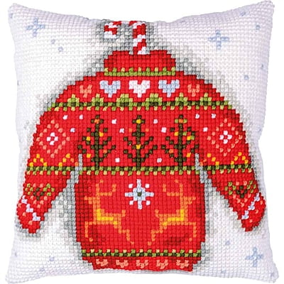 Kit Cuscino Punto Croce Maglione per Natale