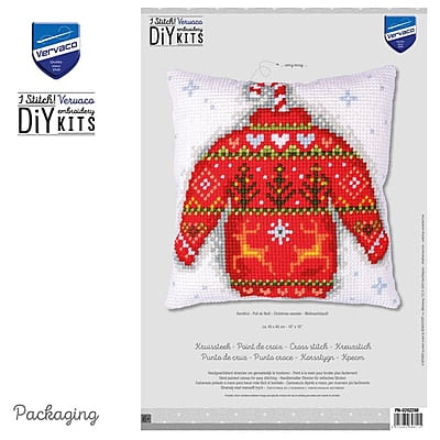Kit Cuscino Punto Croce Maglione per Natale Kit Cuscino Punto Croce Maglione per Natale