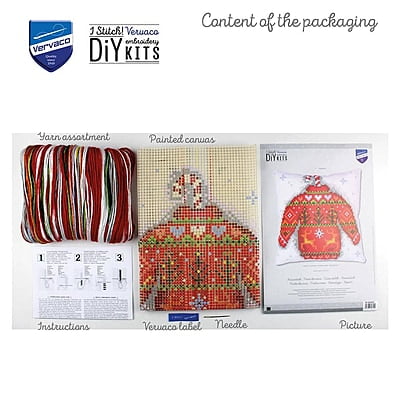 Kit Cuscino Punto Croce Maglione per Natale Kit Cuscino Punto Croce Maglione per Natale