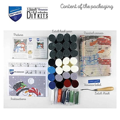 Kit Latch Hook Cuscino Pupazzo di Neve