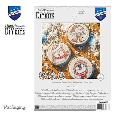 Kit Punto Croce 3 Decorazioni Natale con cornice Kit Punto Croce 3 Decorazioni Natale con cornice