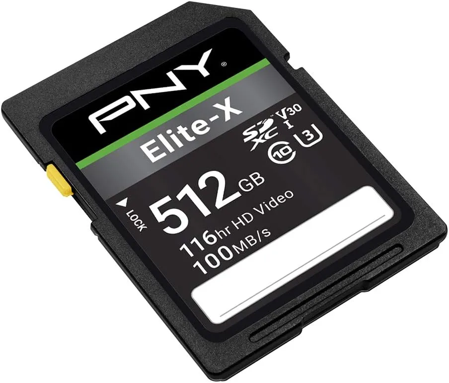 PNY Elite-X Class 10 U3 V30 SDXC Flash Memory Card (Full Size, UHS-I)