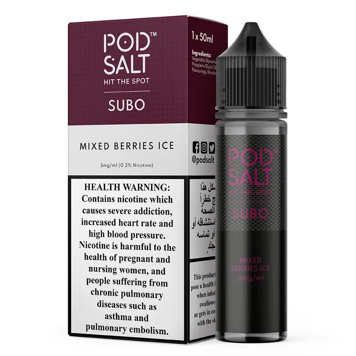 Pod Salt 50ML - Subo Mixed Berries Ice 3MG