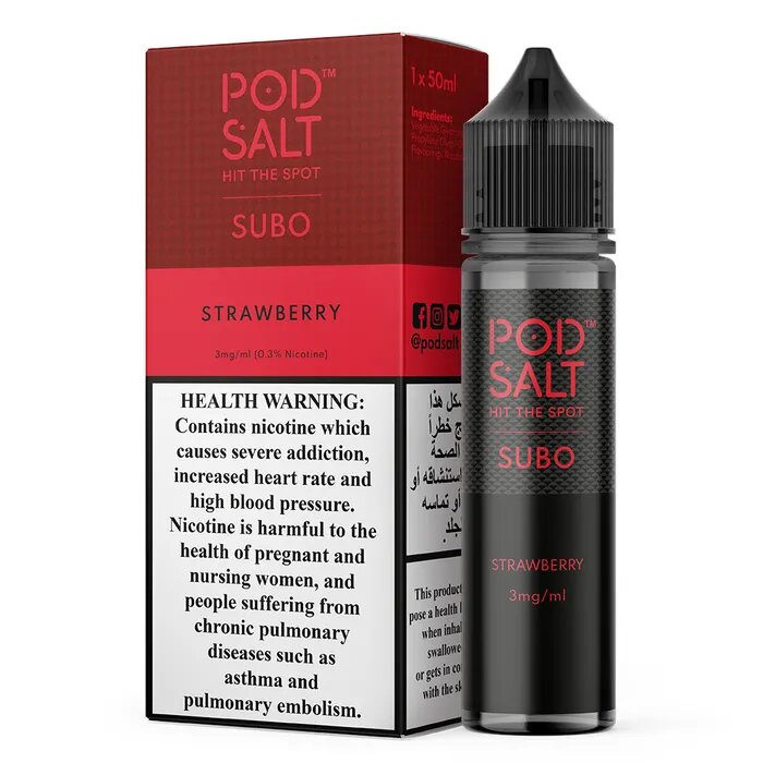 Pod Salt 50ML - Subo Strawberry 3MG