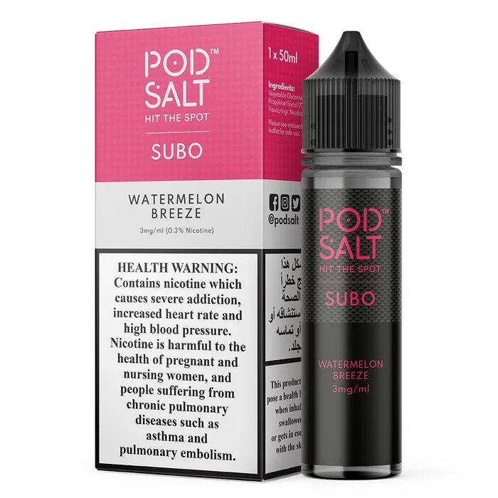 Pod Salt 50ML - Subo Watermelon Breeze 3MG