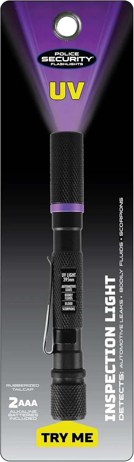 Bostitch Police Security Ultraviolet Inspection Light - AAA - Aluminum - Black