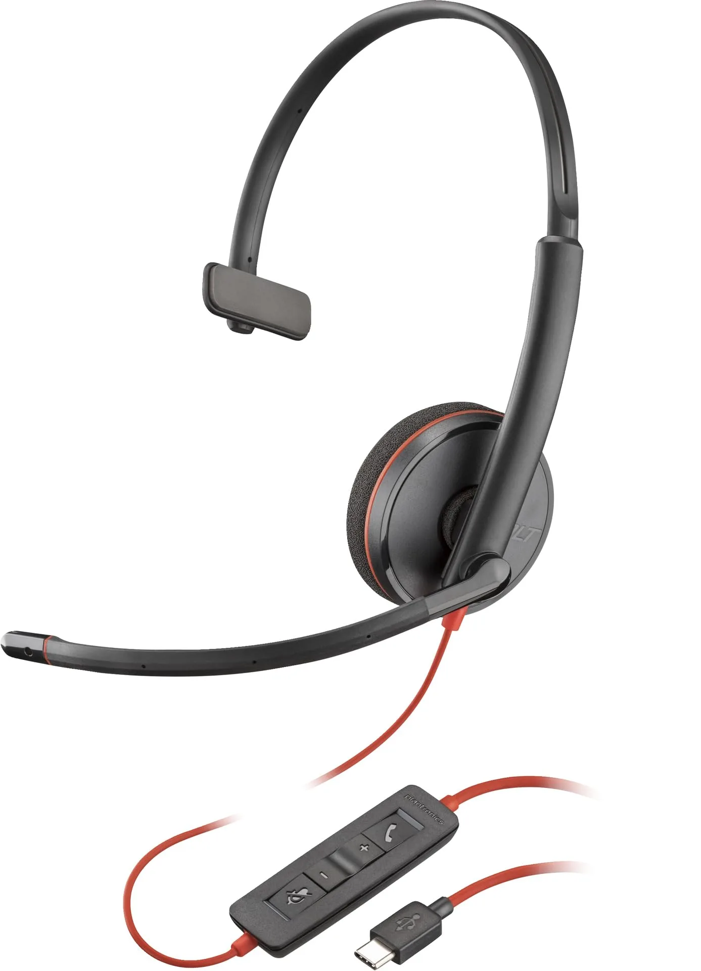 Poly Blackwire 3210 Monaural USB-C Headset with USB-C/A Adapter - 8X214A6