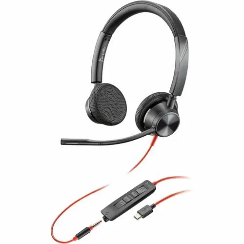Poly Blackwire 3325 Headset +USB-C/A Adapter TAA - Microsoft Teams Certification - Stereo