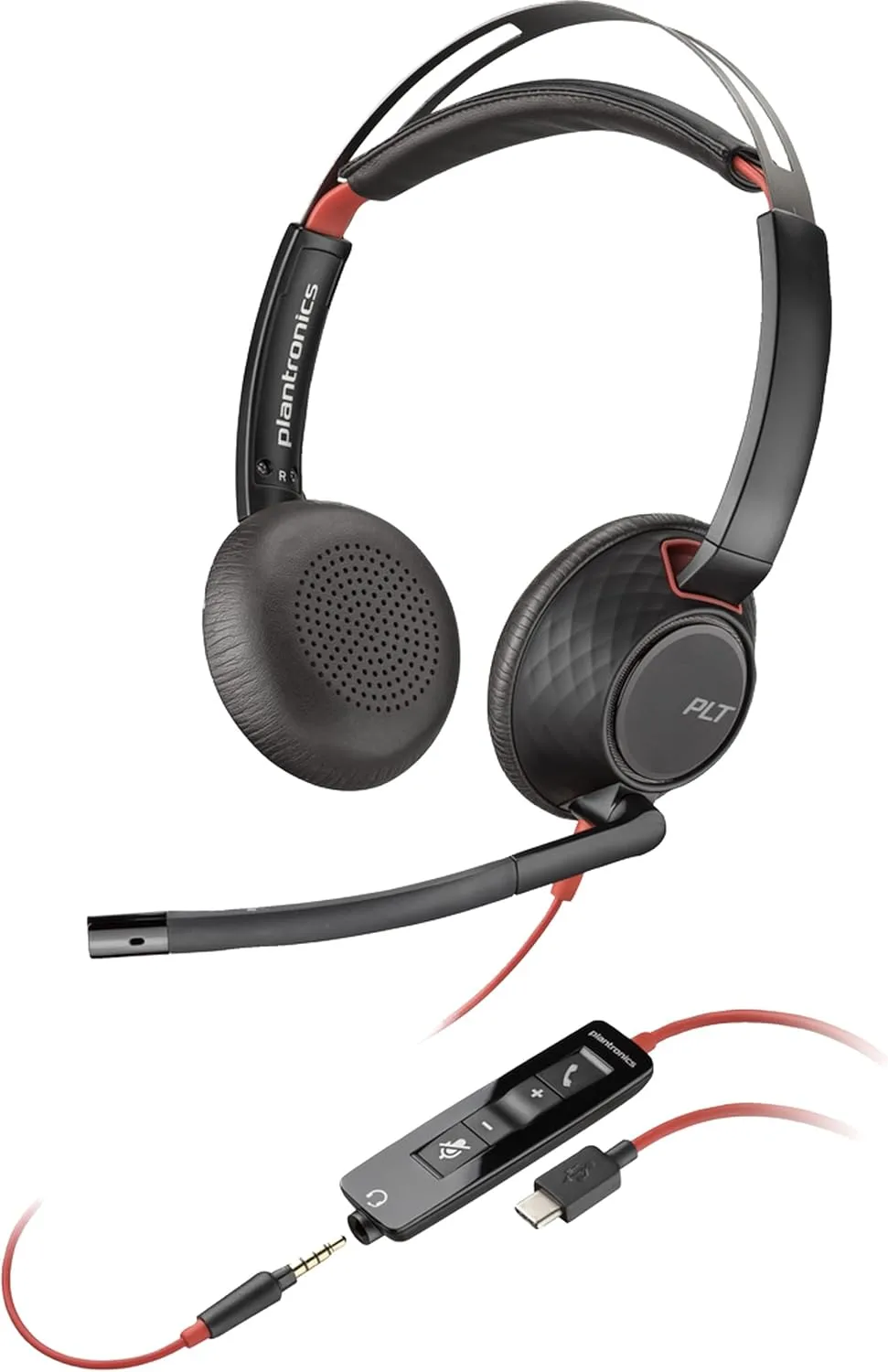 Poly Blackwire 5220 Stereo USB-C Headset + 3.5mm Plug + USB-C/A Adapter (Bulk)