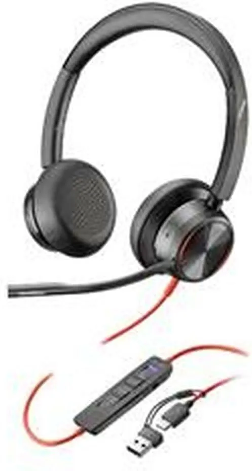 Poly Blackwire 8225 Stereo Microsoft Teams Certified USB-C Headset + USB-C/A Adapter