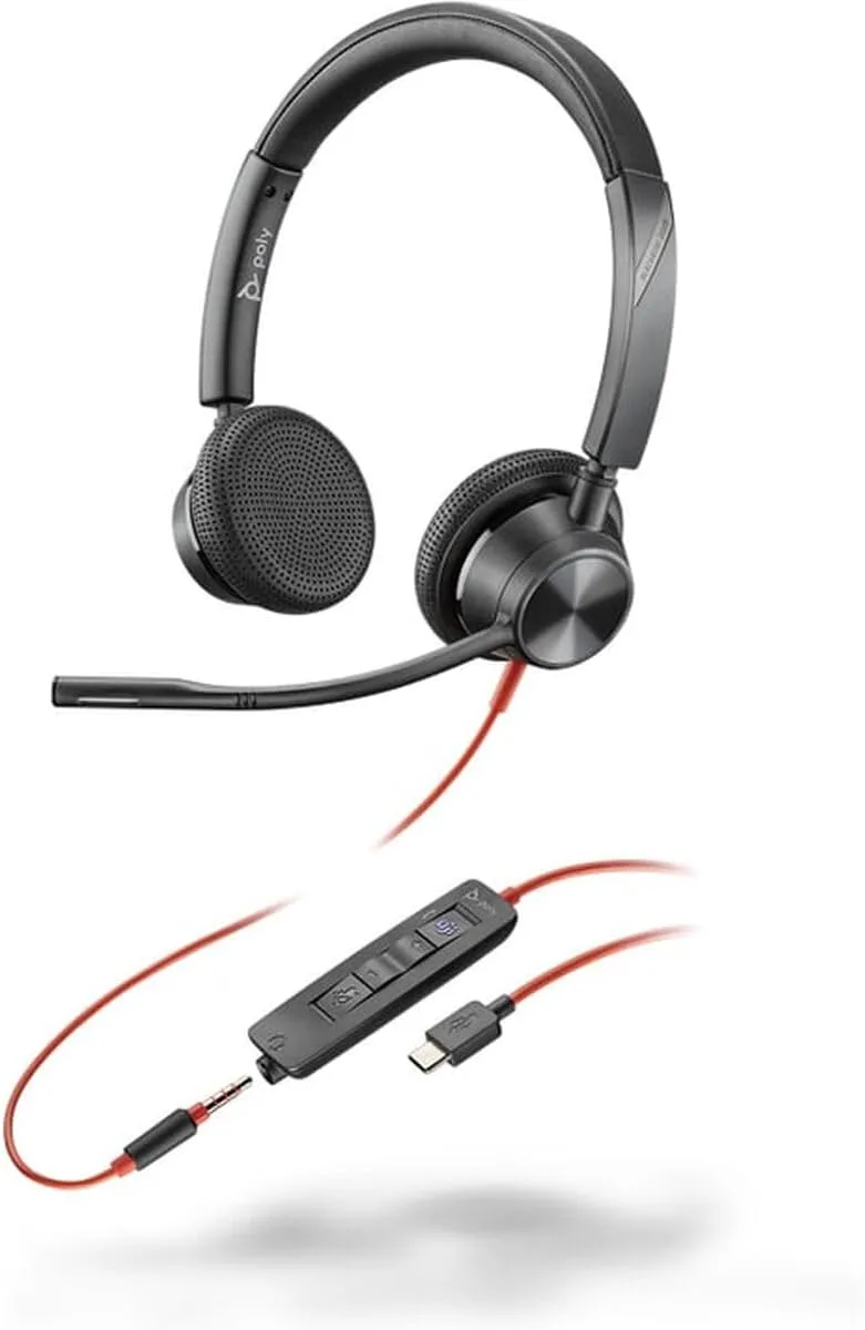 POLY Headset Blackwire C3325-M Stereo USB-C/A & 3.5mm Teams