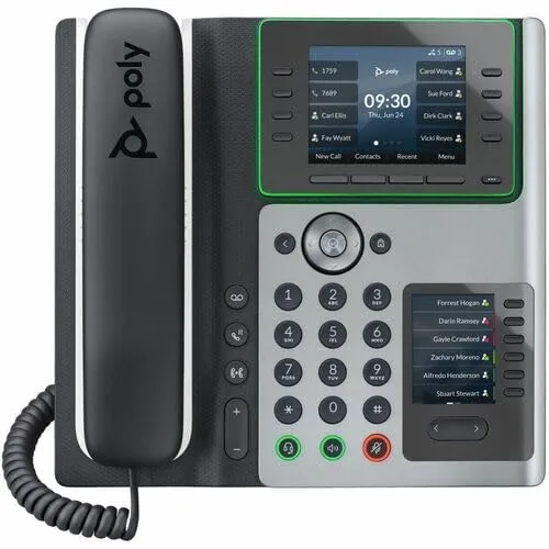Poly Edge E400 IP Phone - Corded - Desktop - TAA Compliant - VoIP - 2 x Network (RJ-45) - PoE Ports