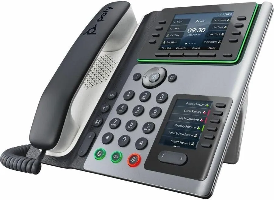 Poly Edge E400 IP Phone - Corded - Desktop - TAA Compliant - VoIP - 2 x Network (RJ-45) - PoE Ports