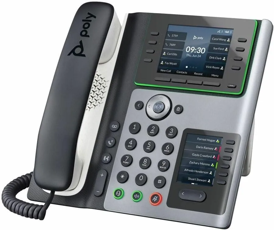Poly Edge E400 IP Phone - Corded - Desktop - TAA Compliant - VoIP - 2 x Network (RJ-45) - PoE Ports