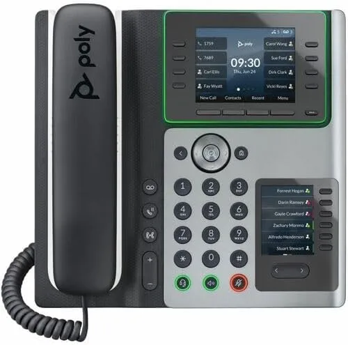 Poly Edge E400 IP Phone - Corded - Desktop - TAA Compliant - VoIP - 2 x Network (RJ-45) - PoE Ports