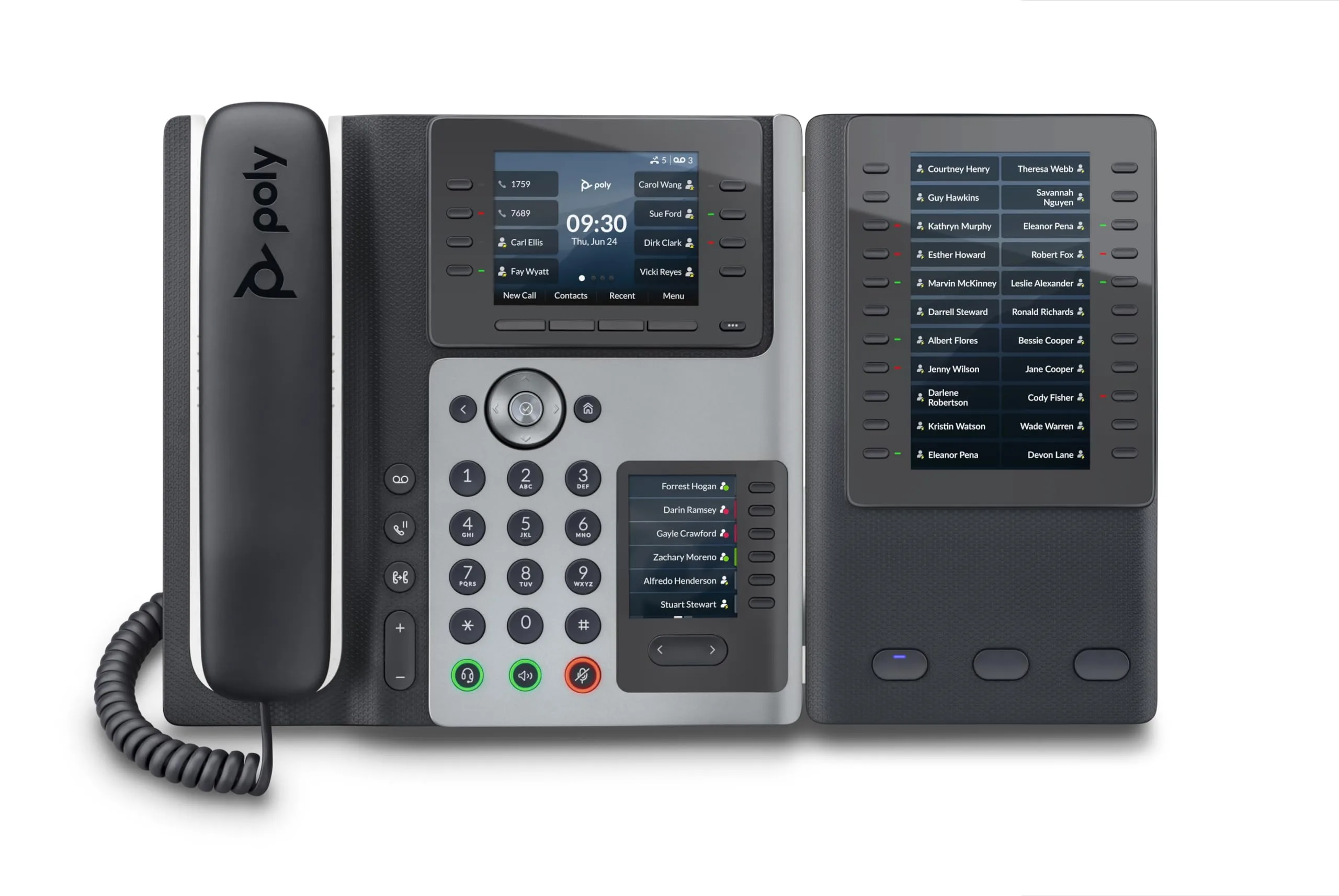 Poly Edge E450 IP Phone - Corded - Wi-Fi, Bluetooth - Black - VoIP - PoE