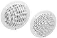 Poly-Planar MA-4055W 5-Inch Round Flush-Mount Marine Speakers, White (Pair)