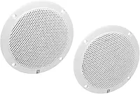 Poly-Planar MA-4055W 5-Inch Round Flush-Mount Marine Speakers, White (Pair)