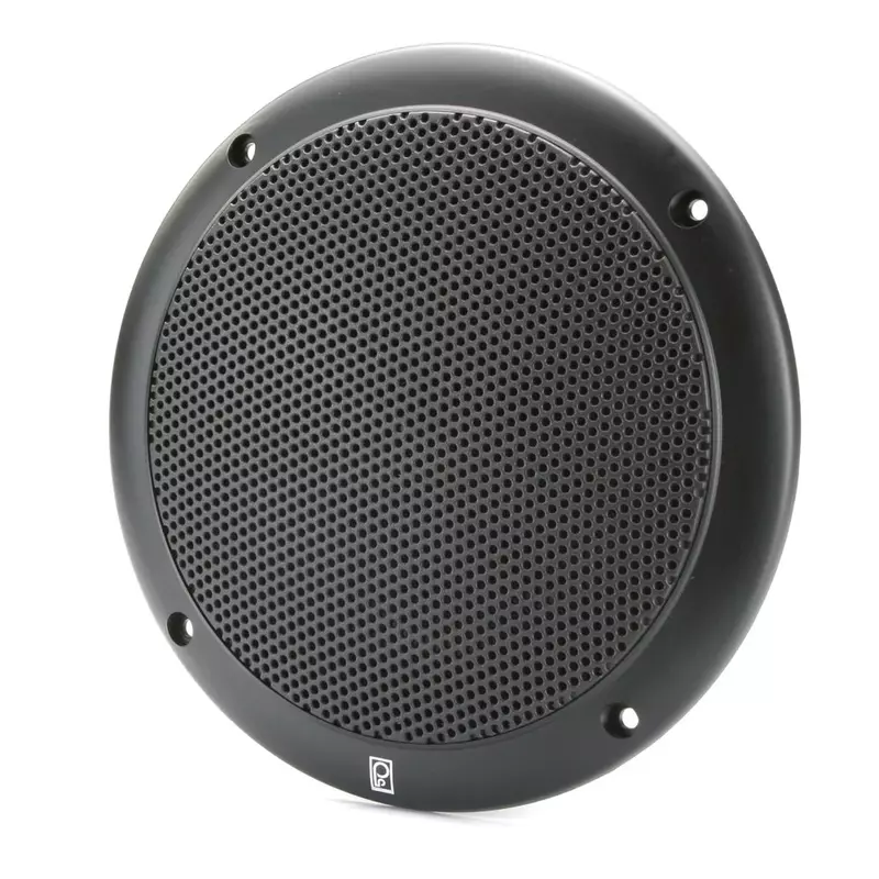 Poly-Planar MA-4056 6" Round Flush-Mount Marine Speakers (Pair) - Black