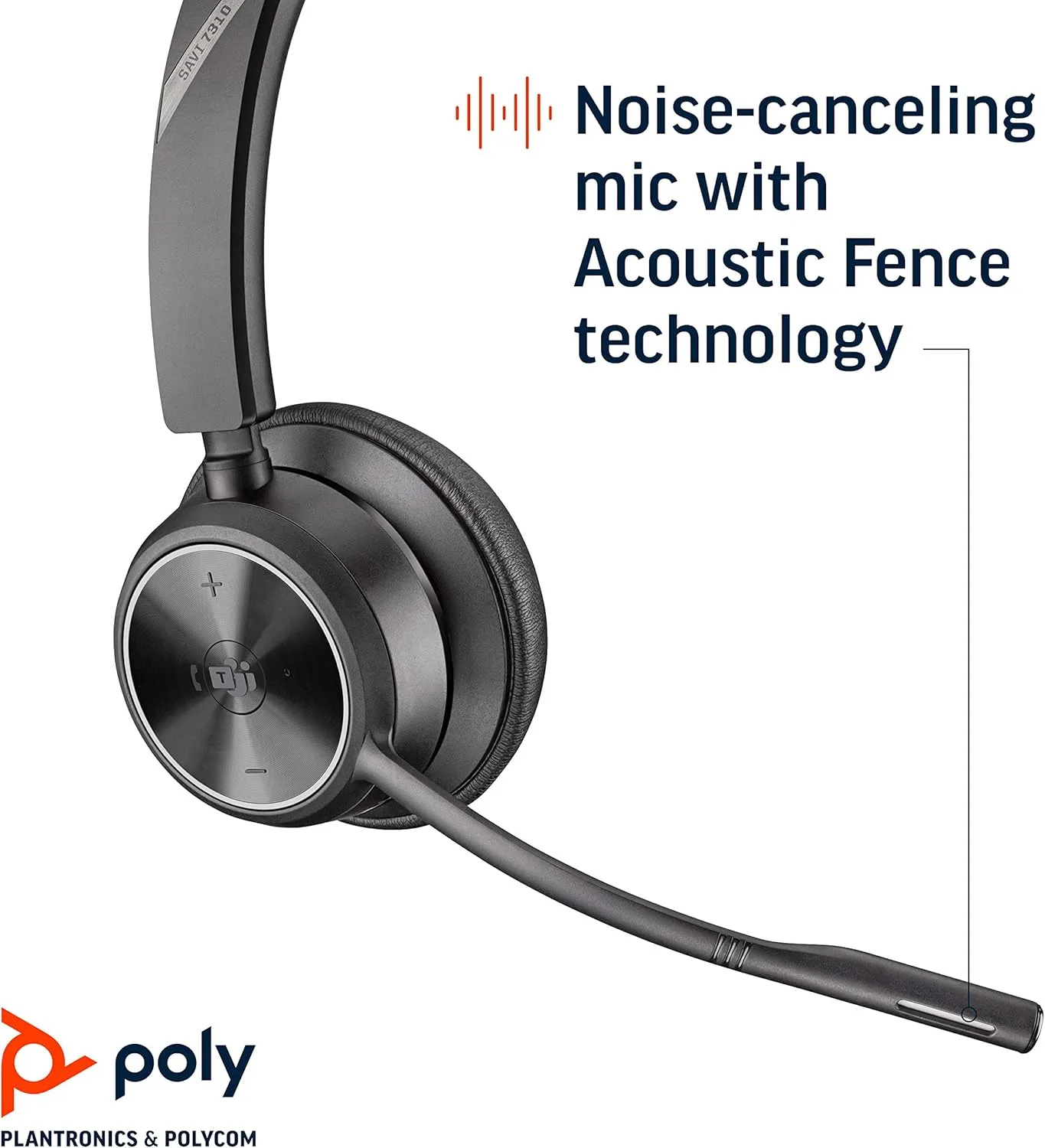 Poly Savi 7310-M Ultra-Secure Wireless DECT Headset System - Microsoft Teams Certified Version