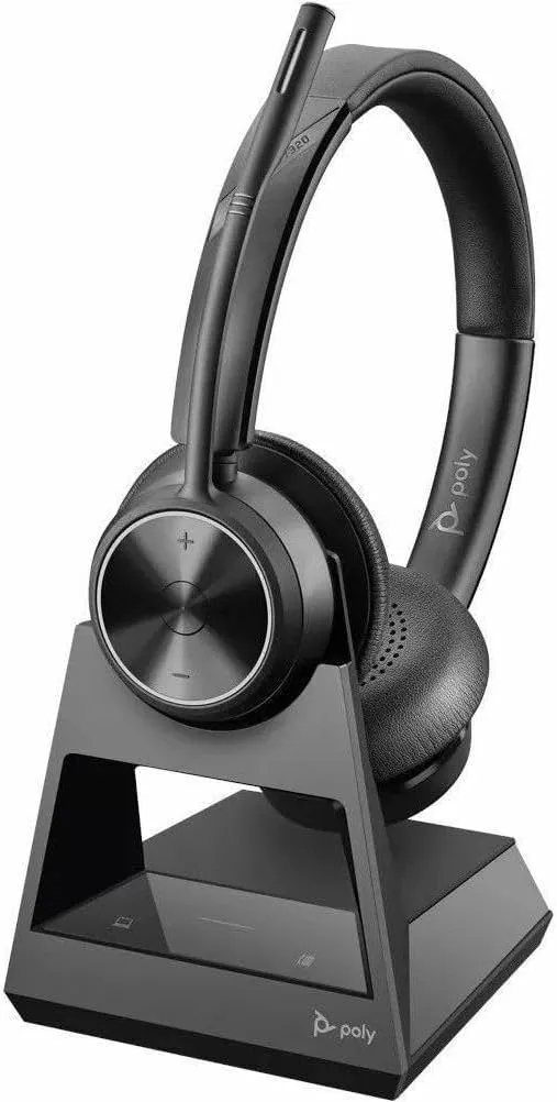 Poly Savi 7300 Office 7320 Wireless DECT Stereo Headset – Noise-Cancelling Microphone