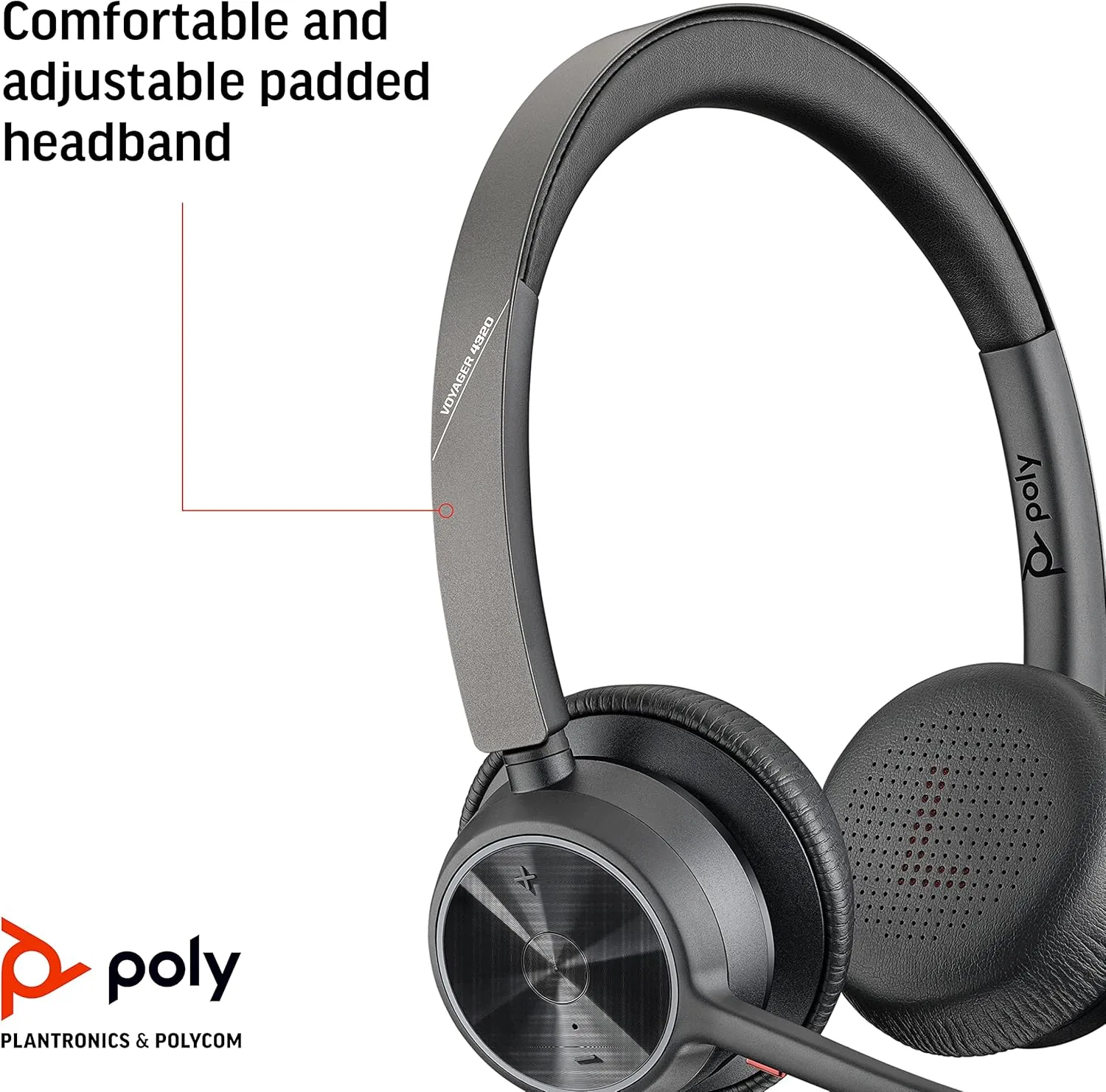 POLY Voyager 4320 UC Wireless Headset with BT700 Adapter