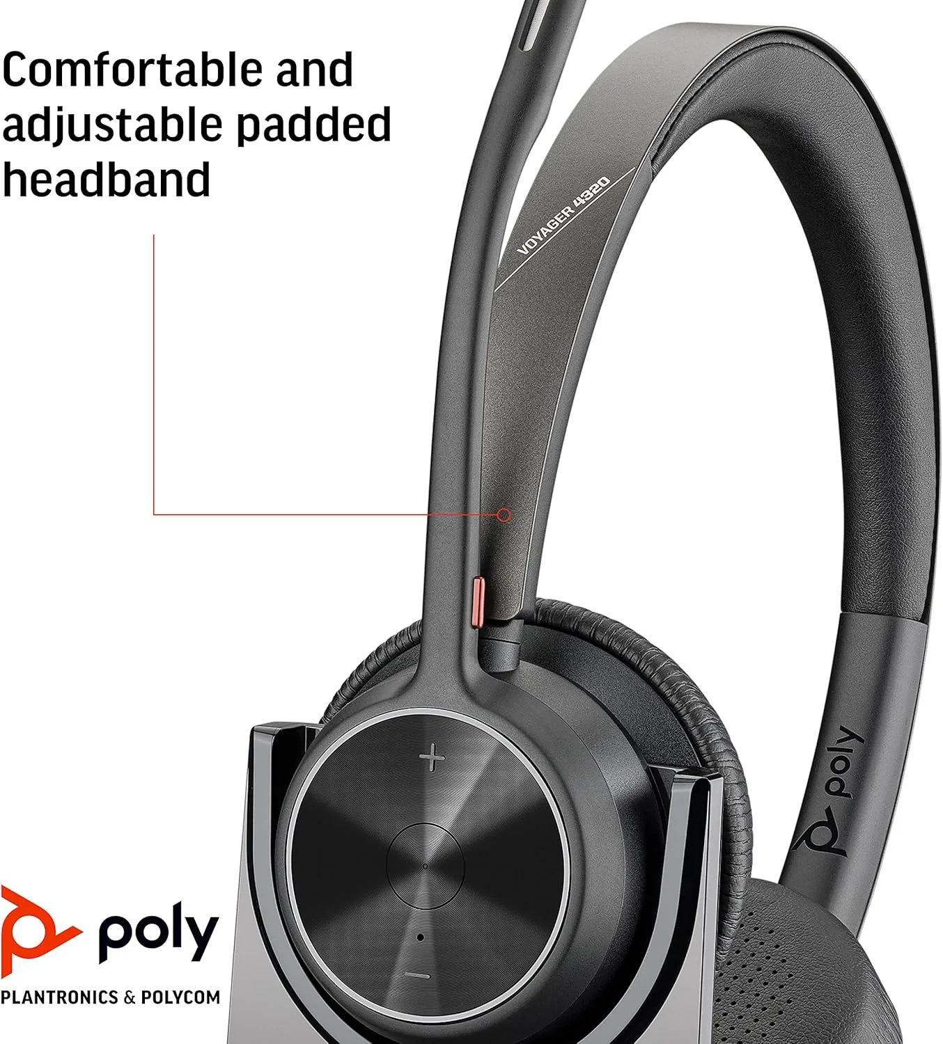 Poly Voyager 4320 UC Wireless Headset with Charge Stand and BT700 USB-A Adapter