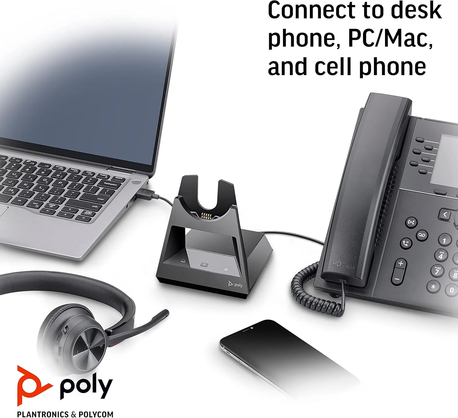 POLY Voyager Office Base - Compatible with Voyager Focus 2 & Voyager 4300 UC Series