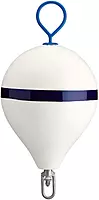 Polyform 17" CM Mooring Buoy w/Galvanized Iron - White Blue Stripe