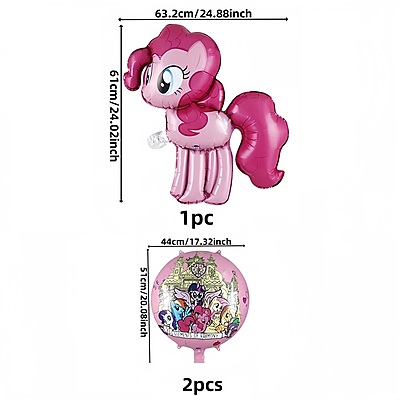 Pony PinkiePie theme Foil balloons - 5 Pcs. Set