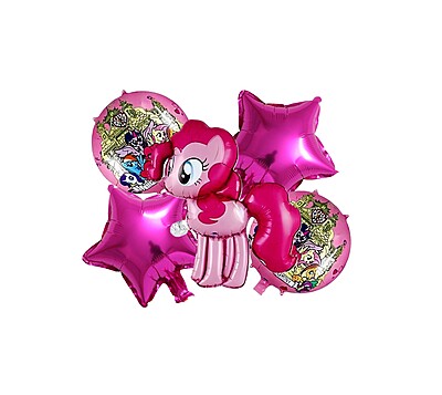 Pony PinkiePie theme Foil balloons - 5 Pcs. Set