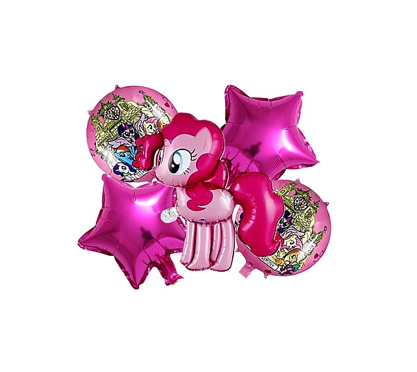 Pony PinkiePie theme Foil balloons - 5 Pcs. Set