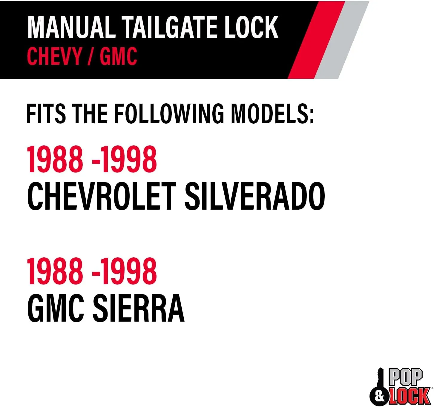 Pop & Lock PL1050 Black Manual Tailgate Lock for Chevy/GMC