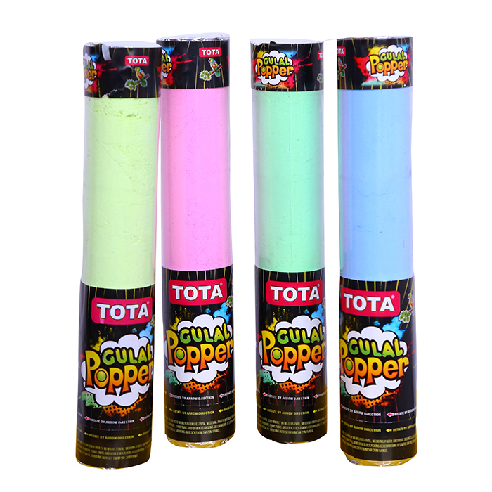 TOTA Herbal Gulal Popper | Vibrant Holi Color Blast (30cm, 4 x POP Multicolor)